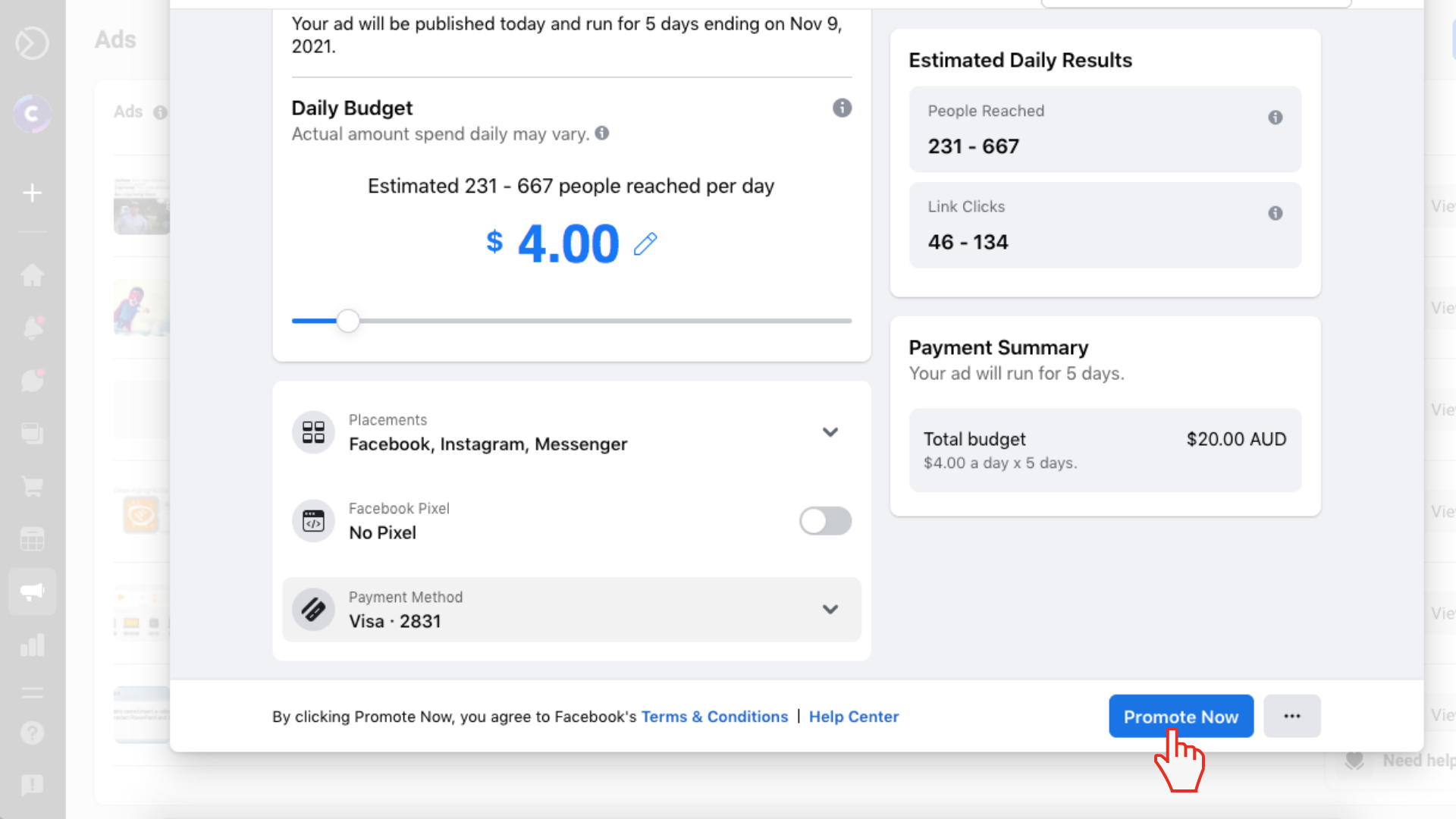 Step 5. Publish your Facebook ad video