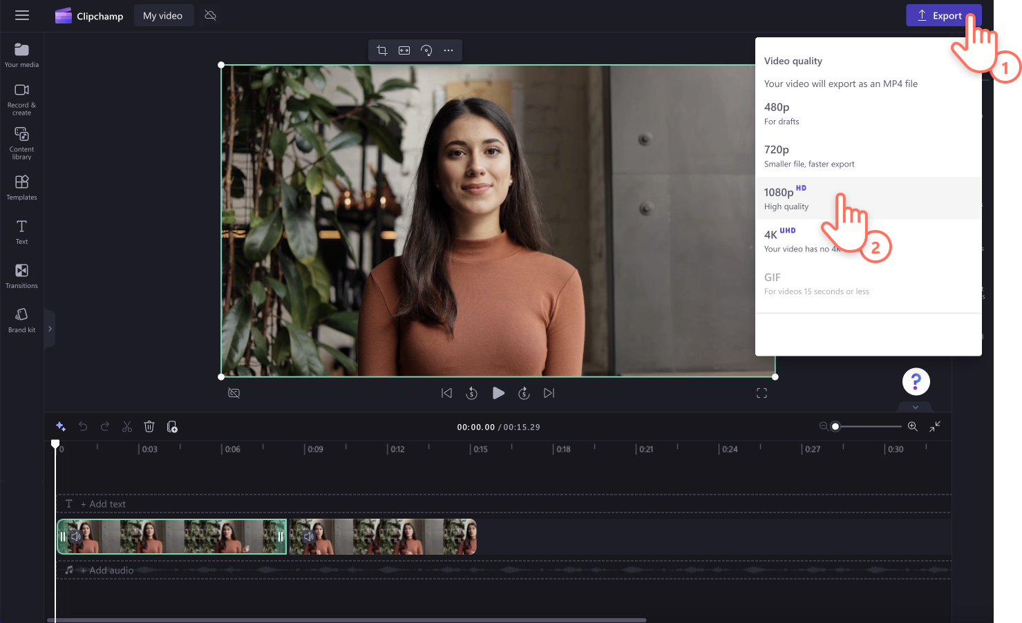 An image of a user exporting a video.