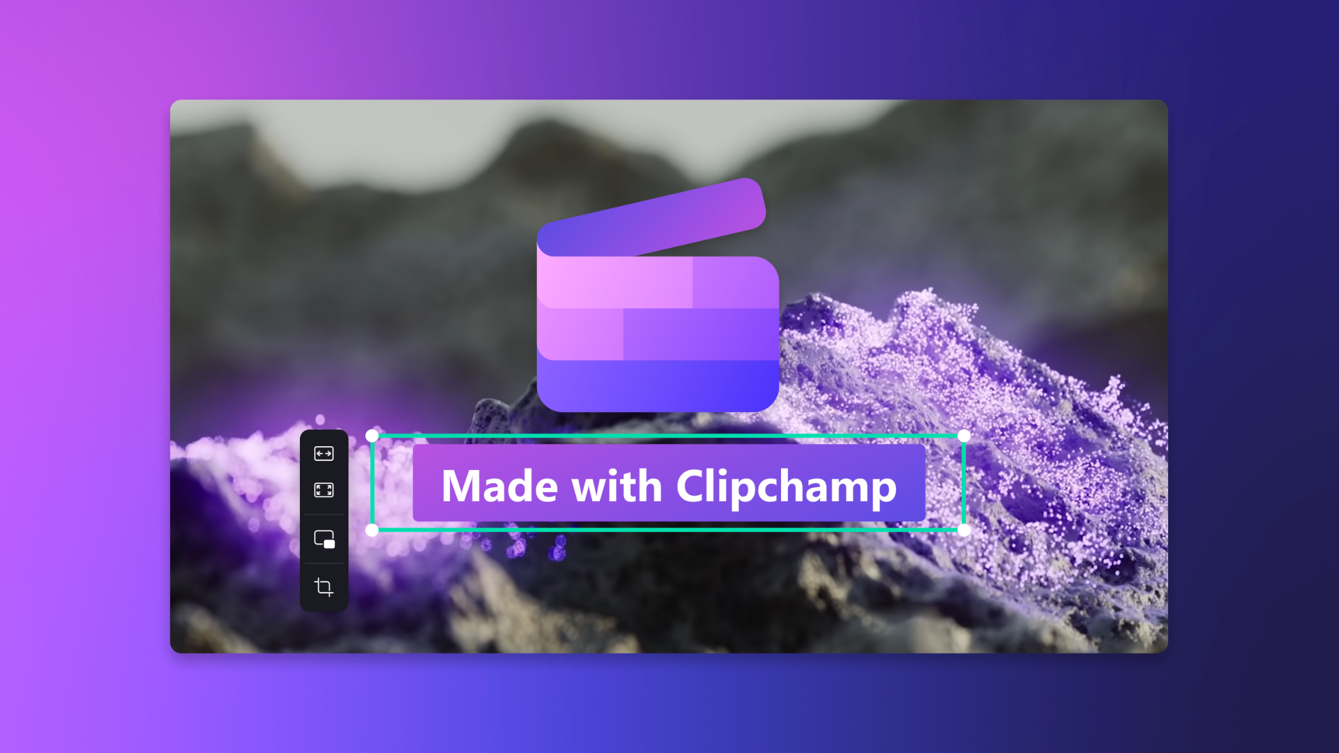 An image of a video preview window with the Clipchamp logo and text overlayed.