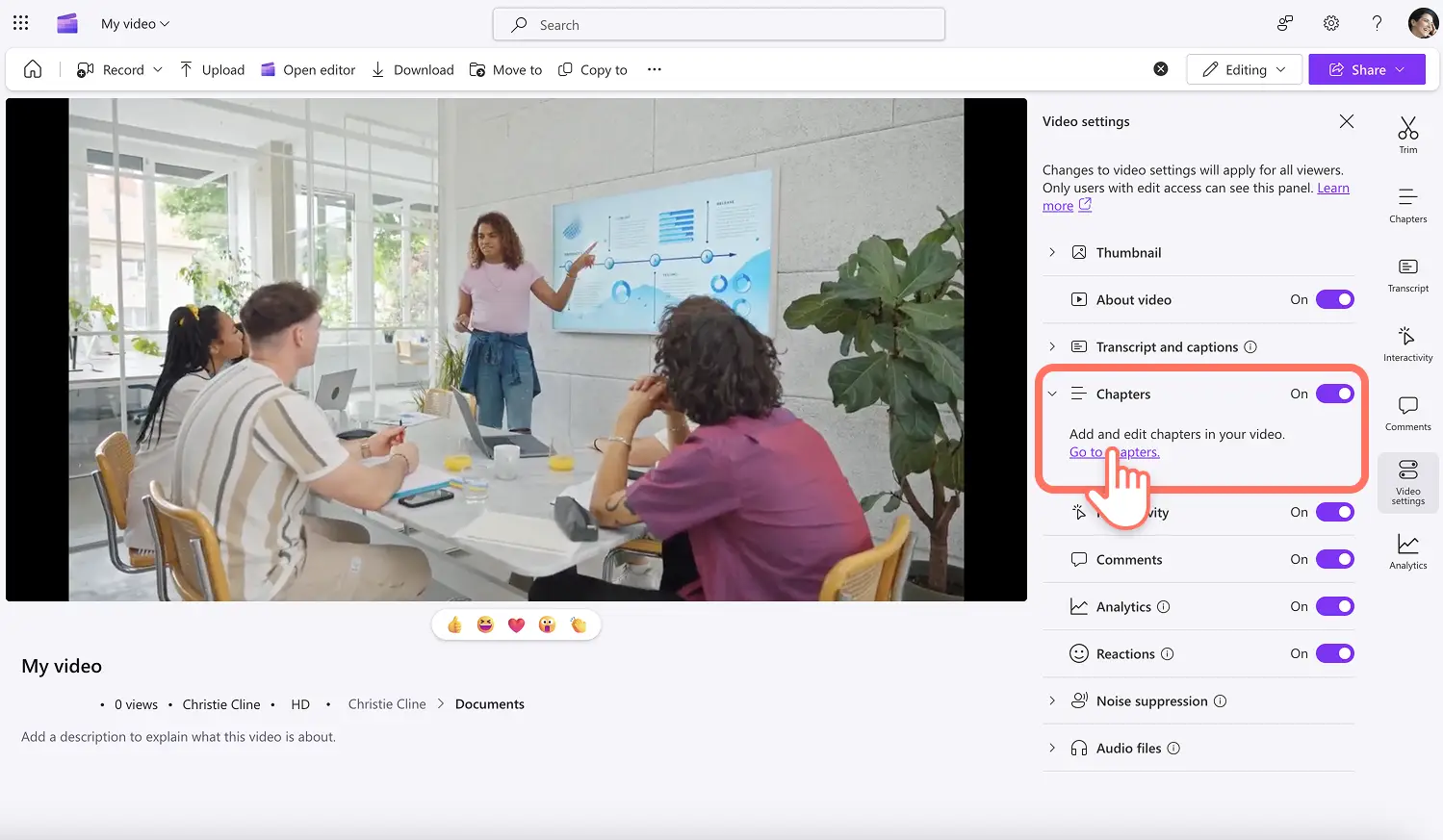 A user clicking on the generate button in Clipchamp.