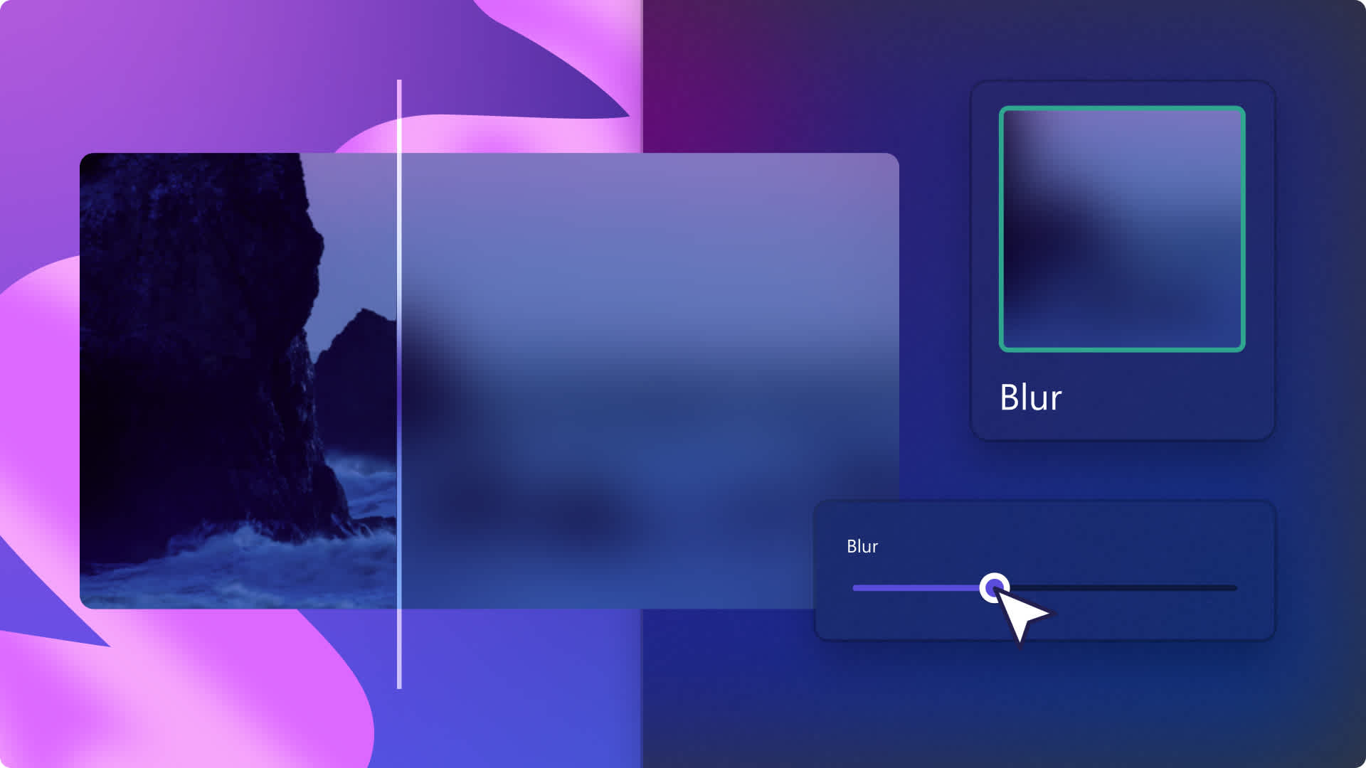 An image of the blur effect in Clipchamp.