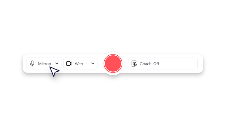 An image of a user clicking on the microphone source.