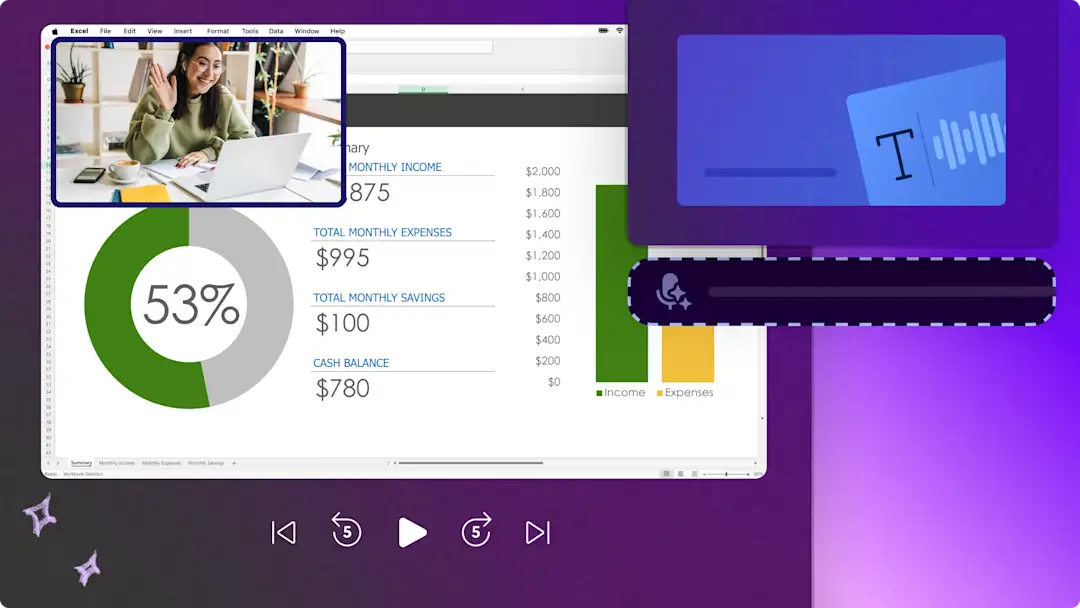 A user creating a product demo video with Clipchamp for work.
