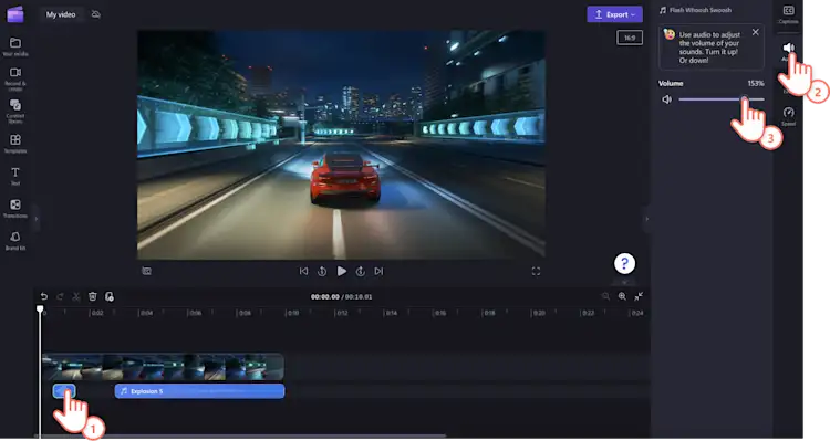 Imej seorang pengguna mengedit audio.