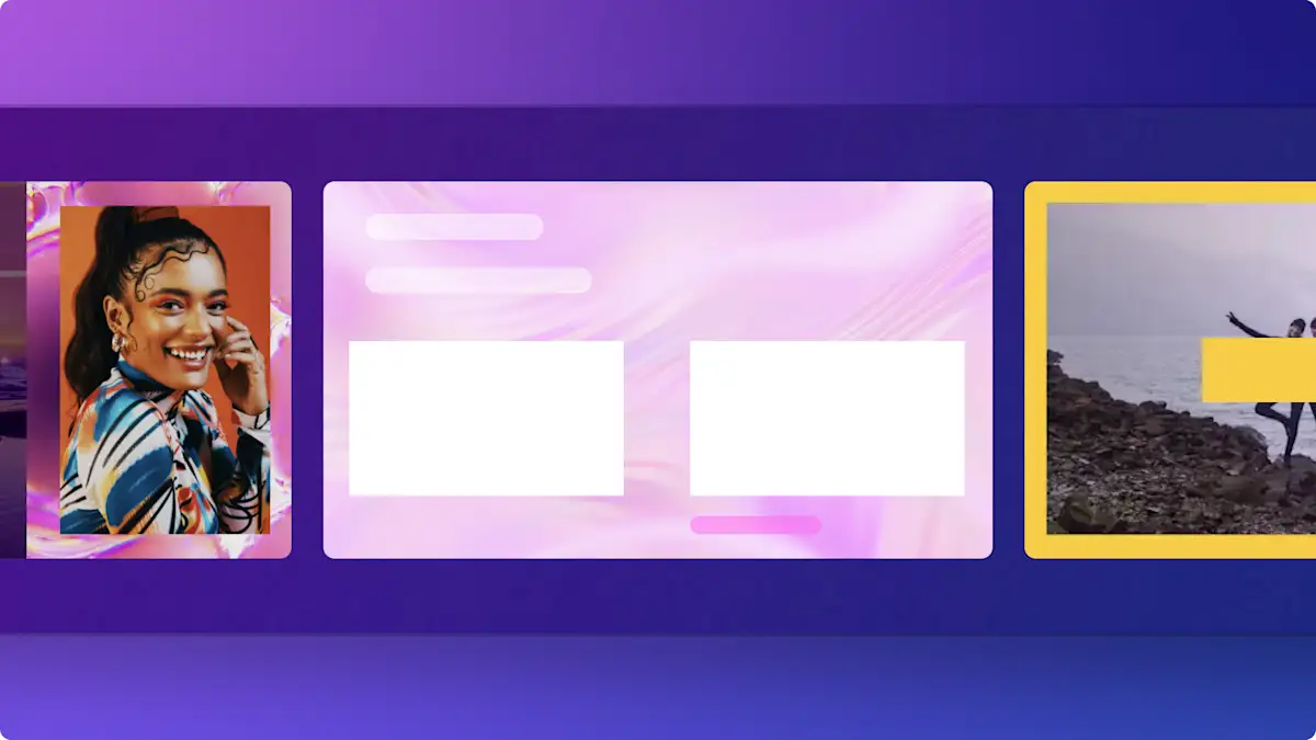 A user navigating the video template library in Clipchamp video editor.