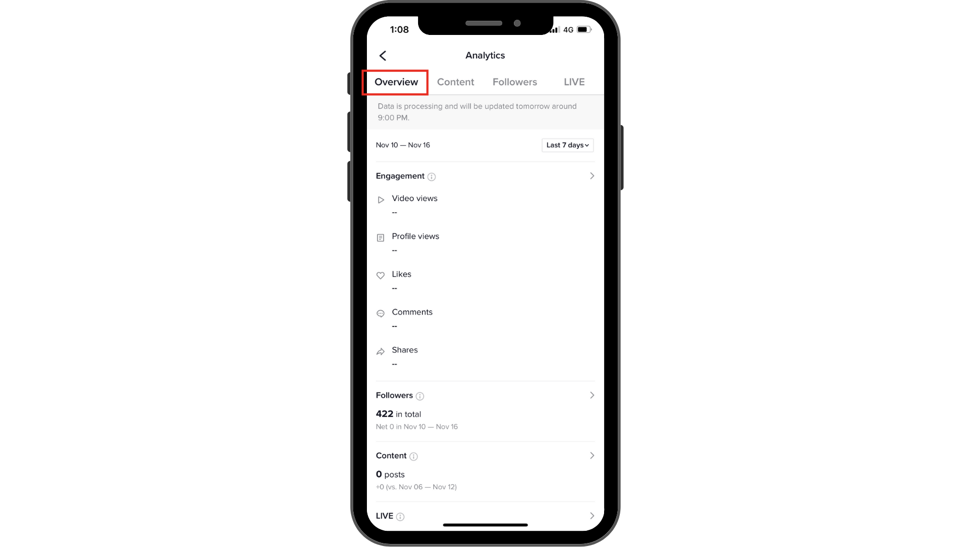 1. Overview dashboard