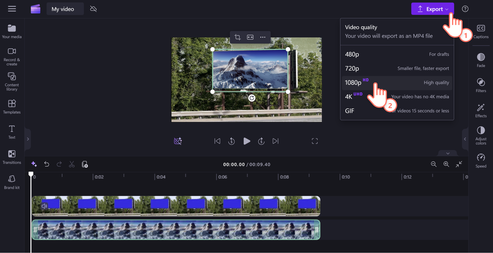 Hình ảnh người dùng đang xuất video.