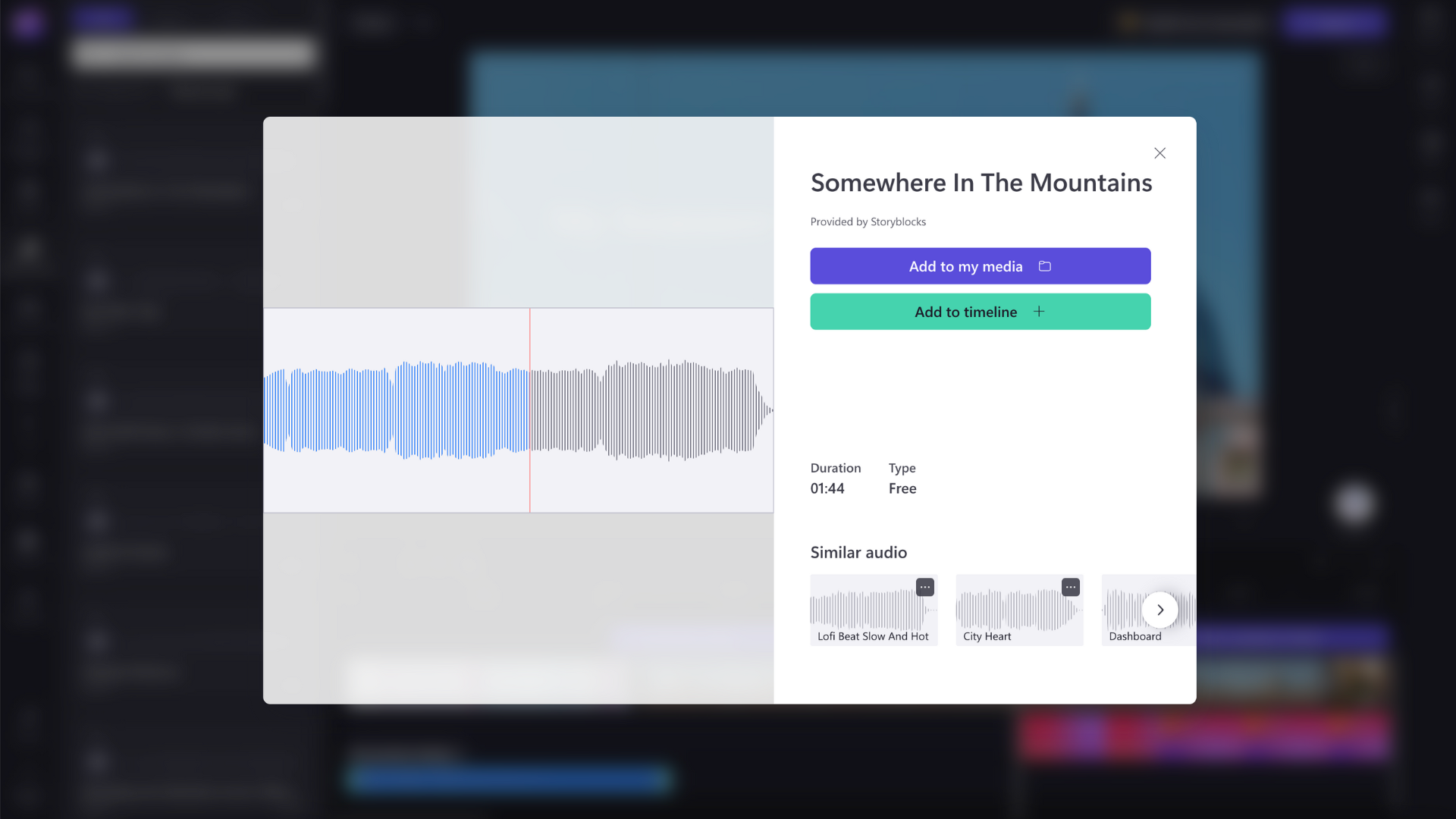 An image of an audio track open in the editor.