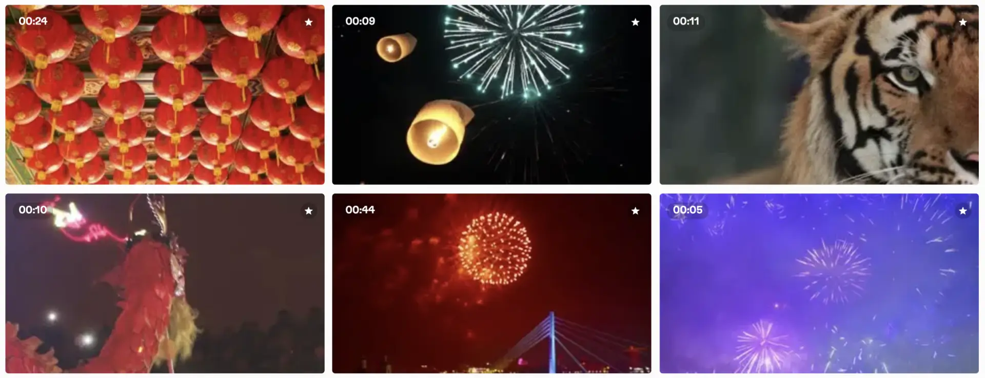 Example of Lunar new year video stock on Clipchamp