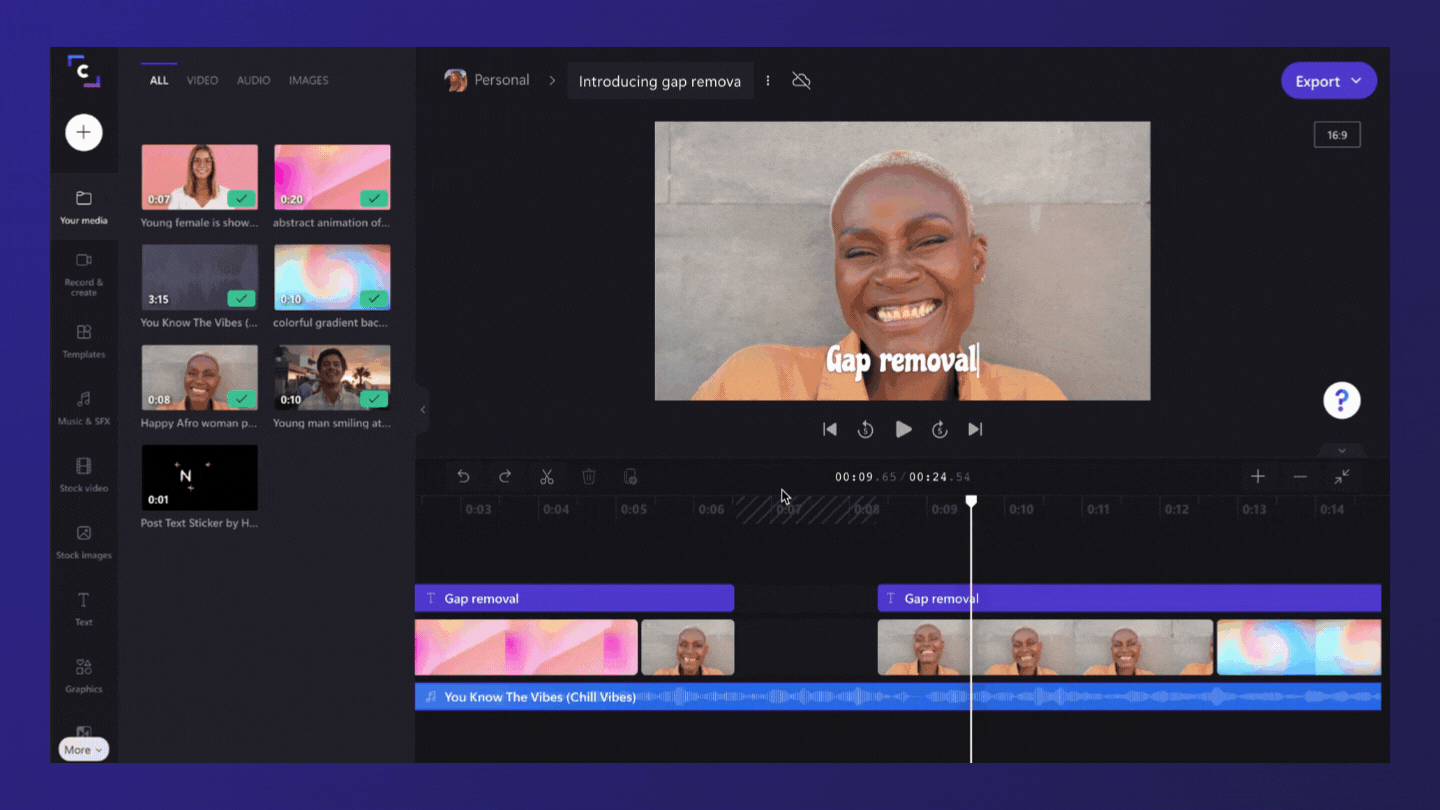 New! Gap removal | Clipchamp Blog
