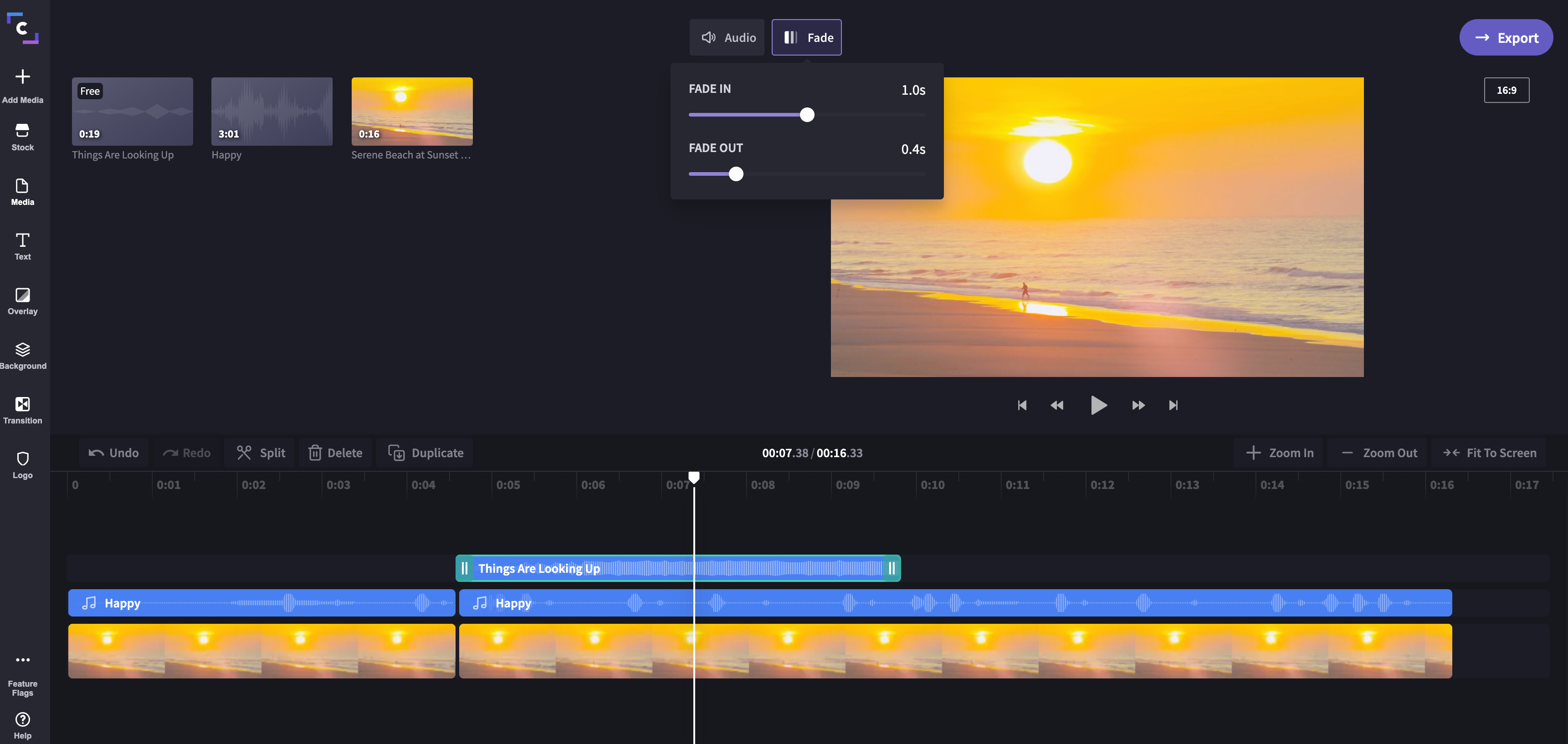 Volume adjusted on audio