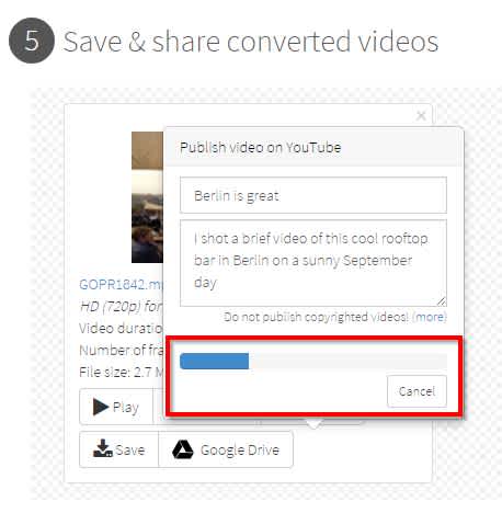 Upload videos to YouTube directly in clipchamp - Step 3