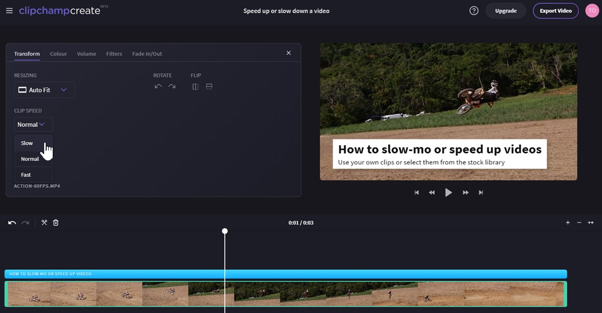 How to speed up or slow down video online Clipchamp Blog