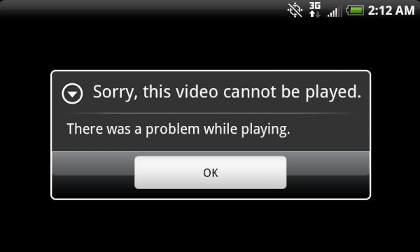 Video playback error