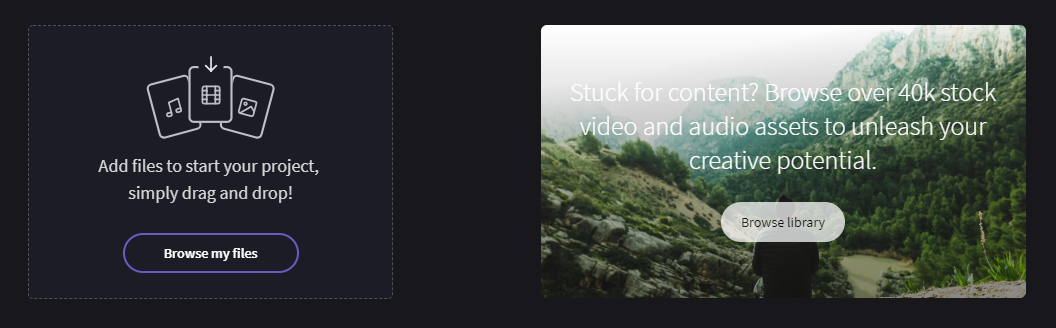 Browse files on your computer or in Clipchamp