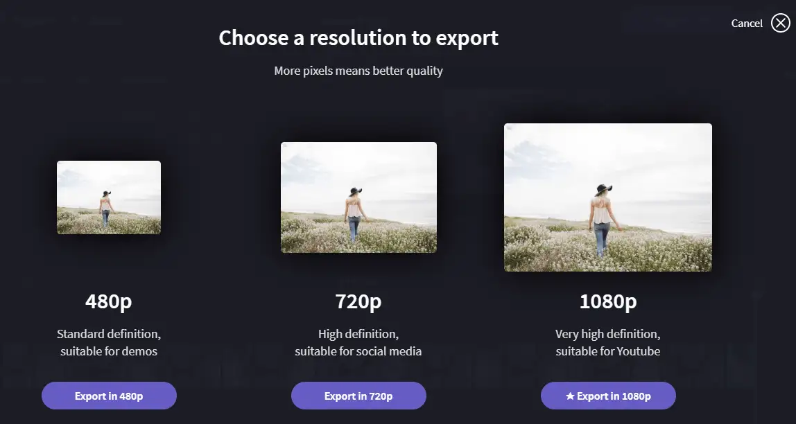 Select your video resolution