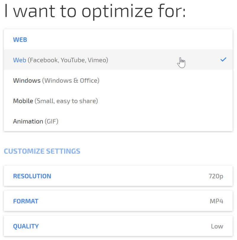 Optimize your video for web