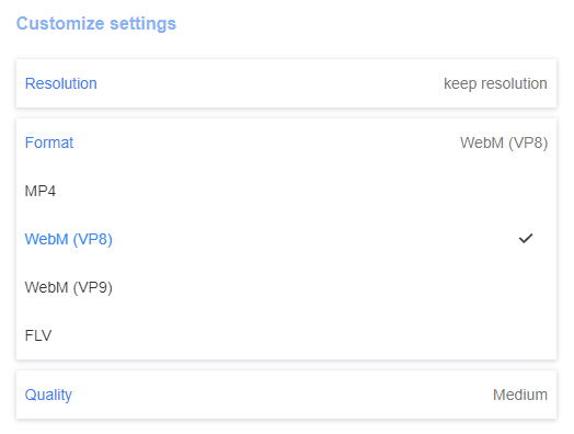 Select WebM