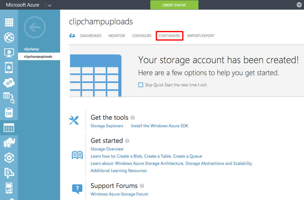 clipchamp video uploads to Azure