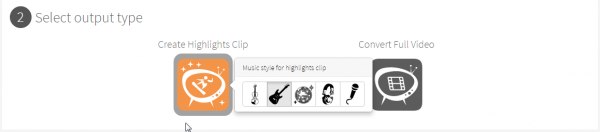 clipchamp Highlights Clip output option