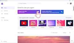 O imagine cu un utilizator care creează un videoclip nou.