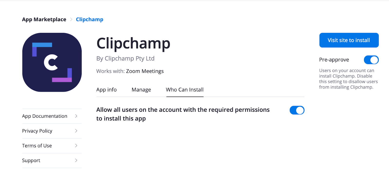 Clipchamp Zoom Step 2 permissions