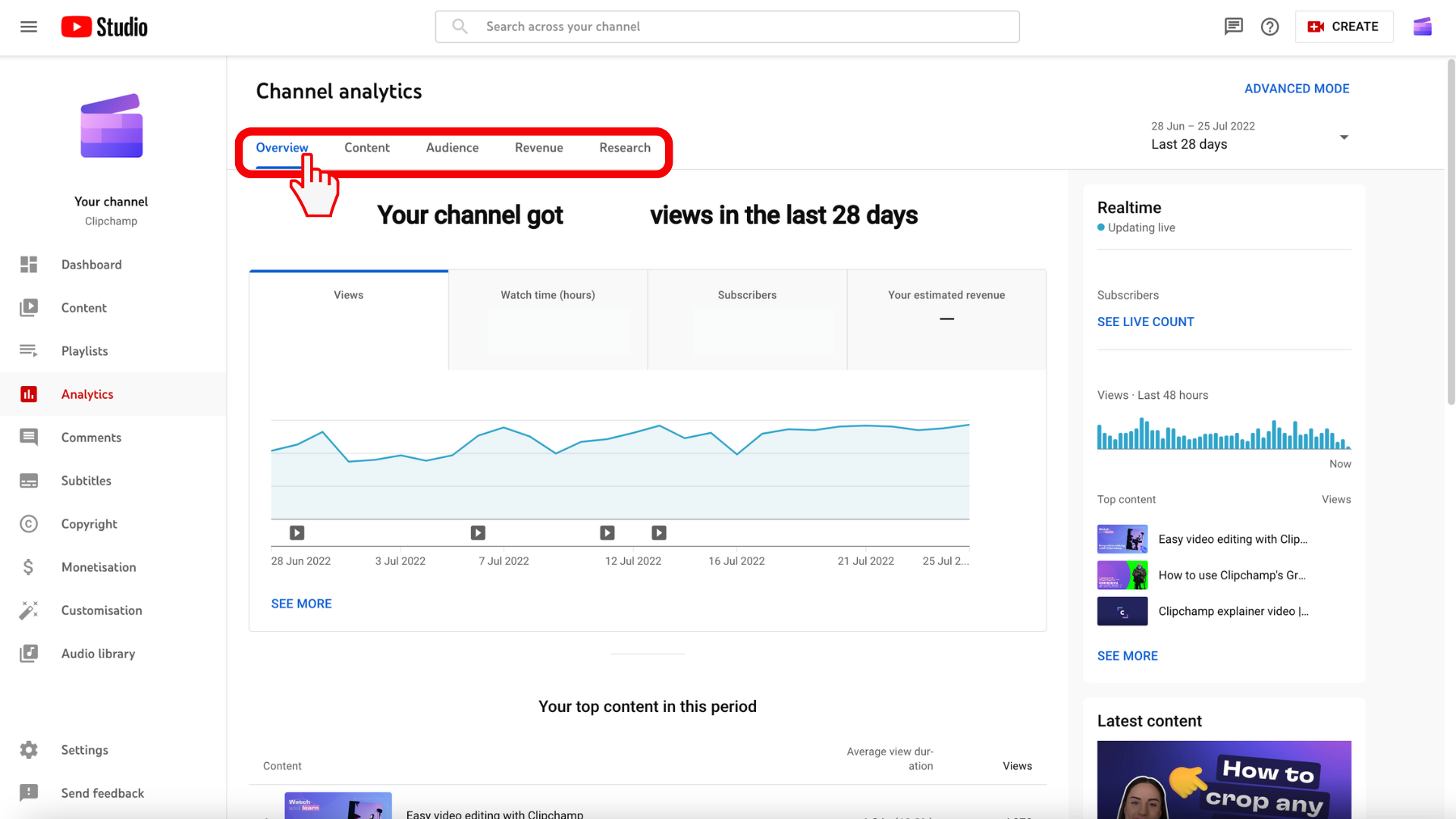 How To See YouTube Analytics For Other Channels | Clipchamp Blog