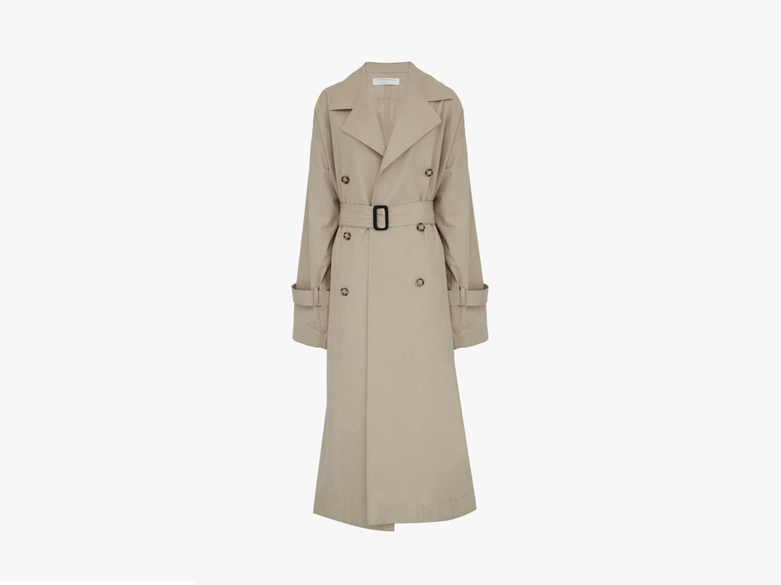 Victoria Beckham Lightweight Trench Coat in Light Beige