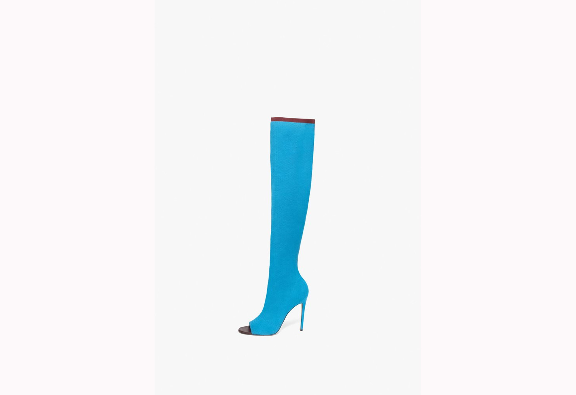 Victoria Beckham Jasmin 90MM Knit Boots In Turquoise