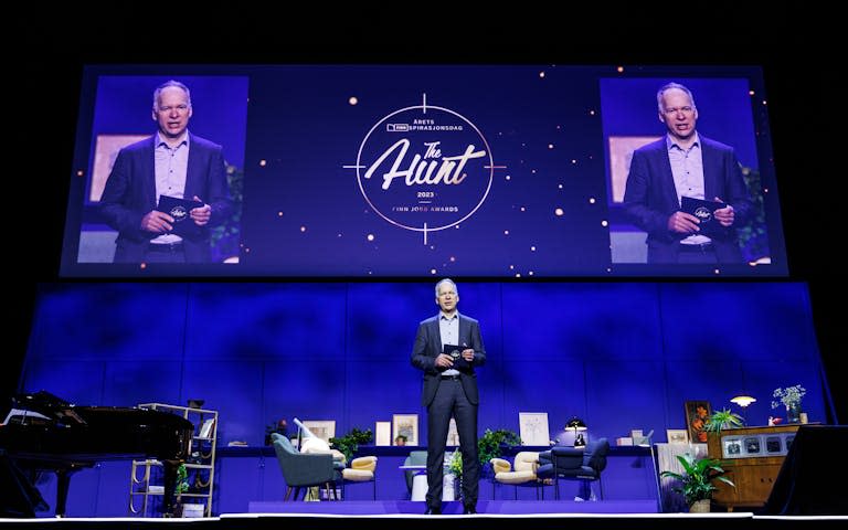 Eddie Sjølie, CEO, FINN.no, på scenen