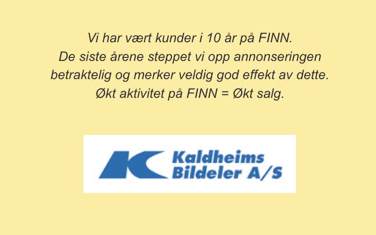 Kaldheims Bildeler A/S deler sine tanker om FINN