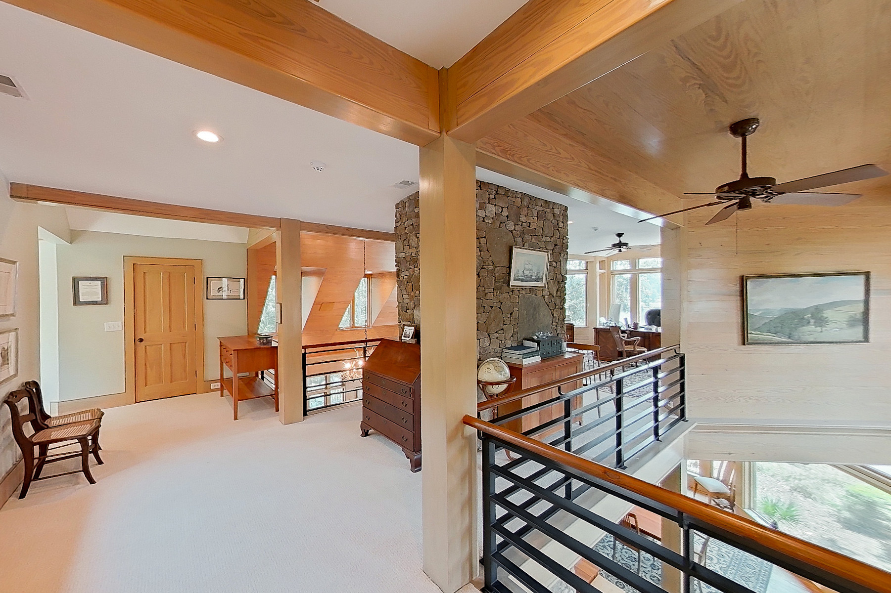 upstairs