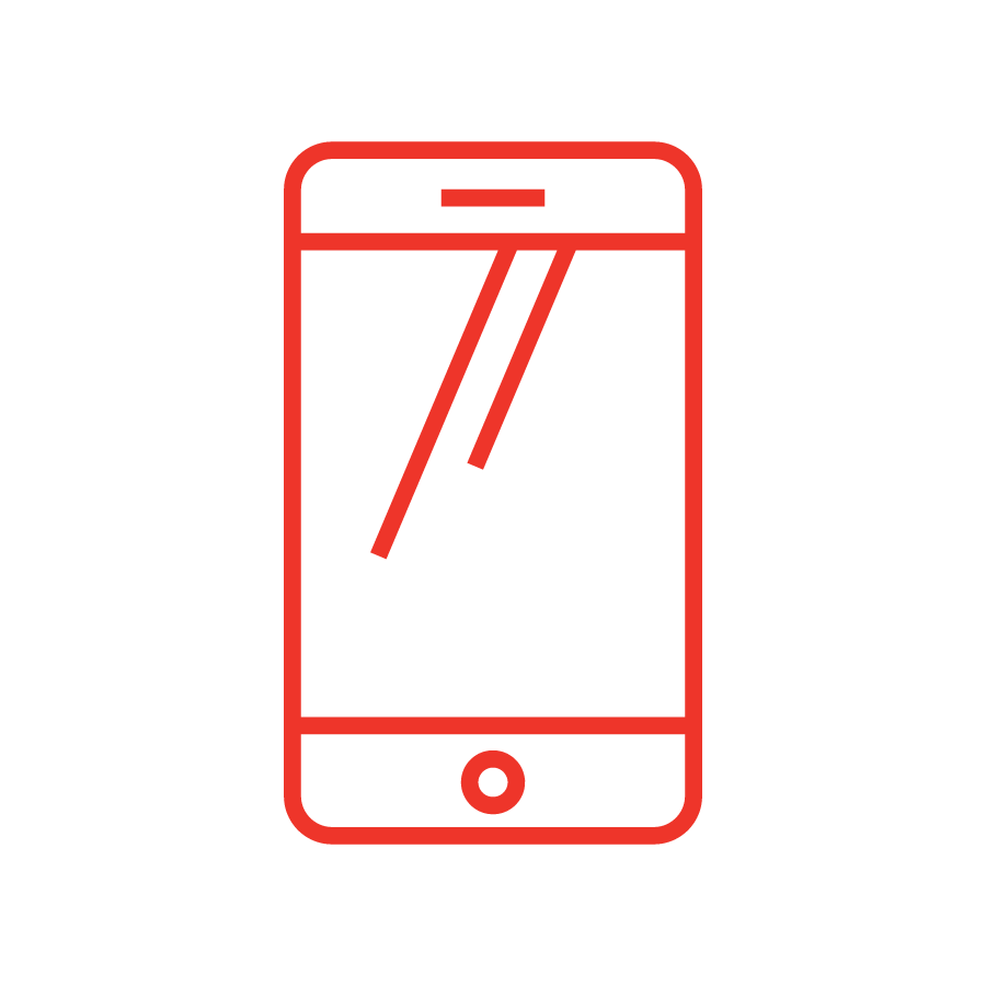 Mobile icon in red