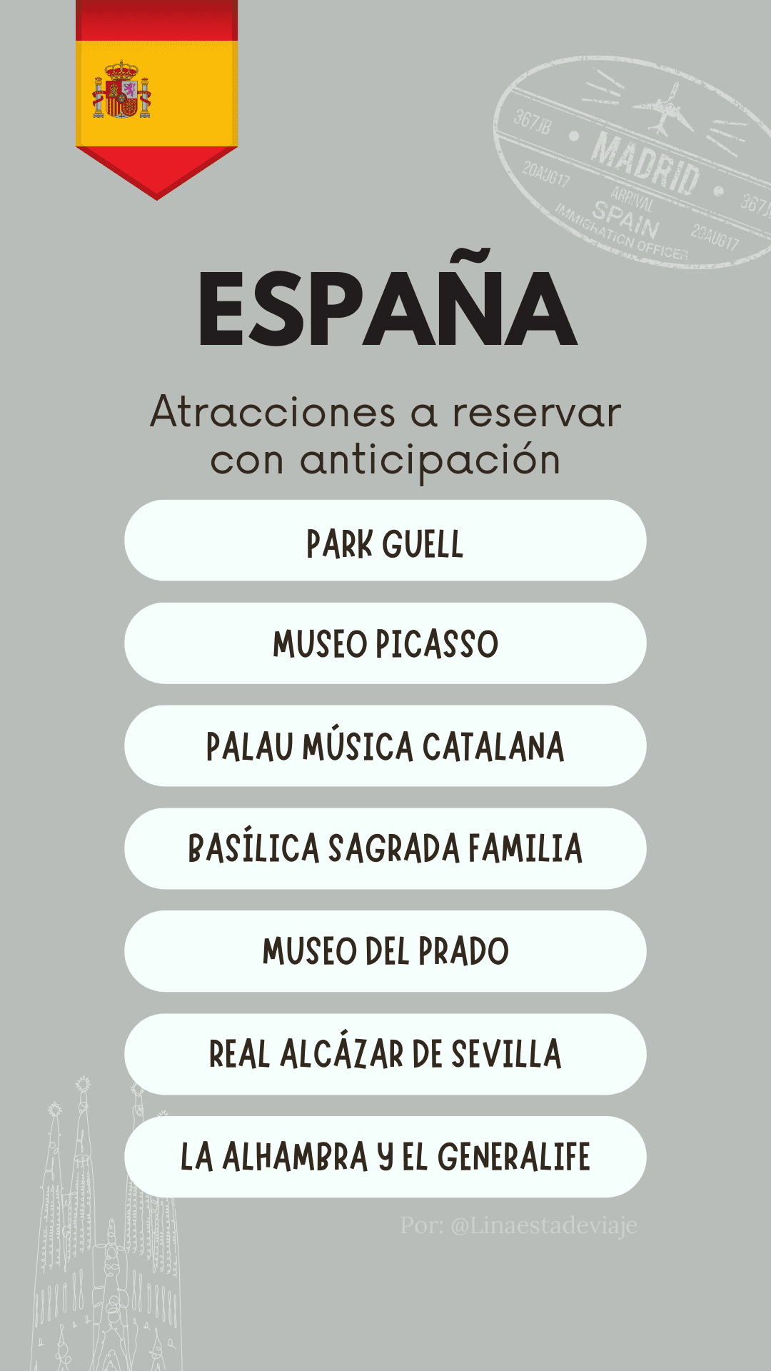 Atracciones para reservar con anticipación en Europa. España. Linaestadeviaje