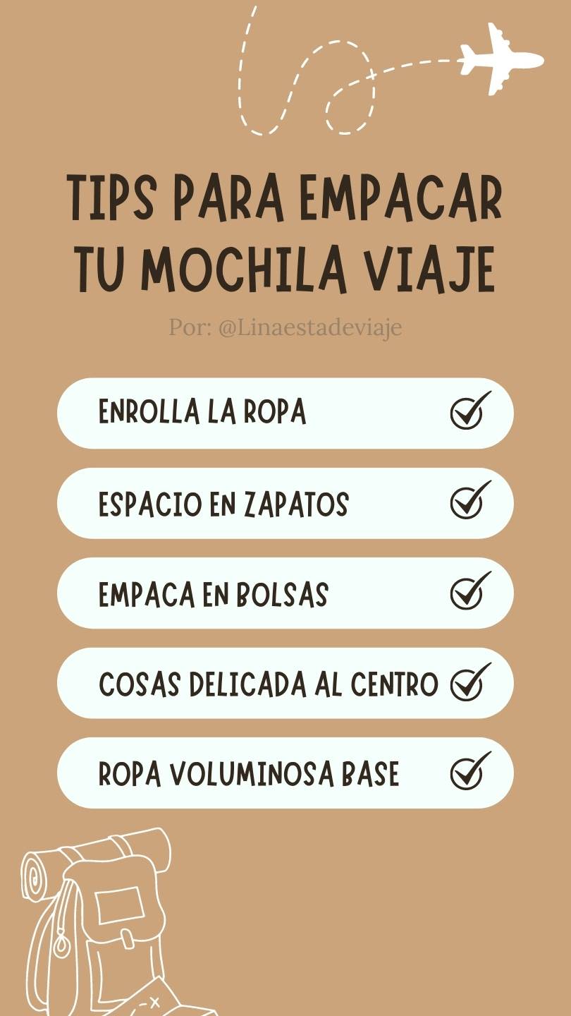 Listado de tips de cómo empacar en una maleta de 10 kg. Linaestadeviaje