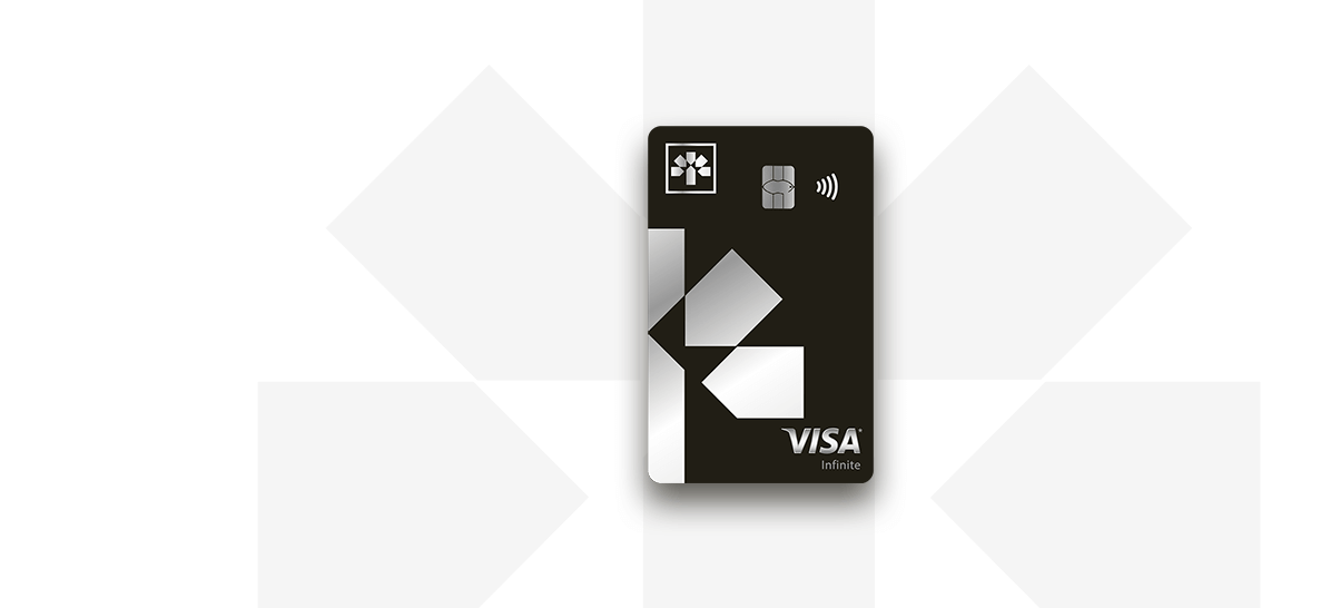 Black Laurentian Bank Visa Infinite* credit card.