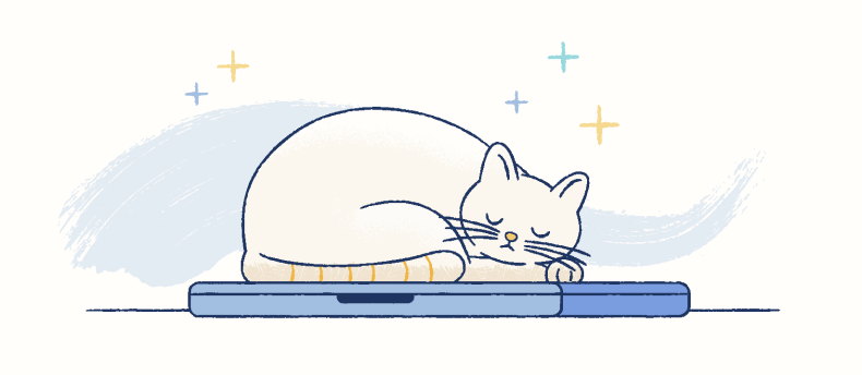枕の上で休む猫