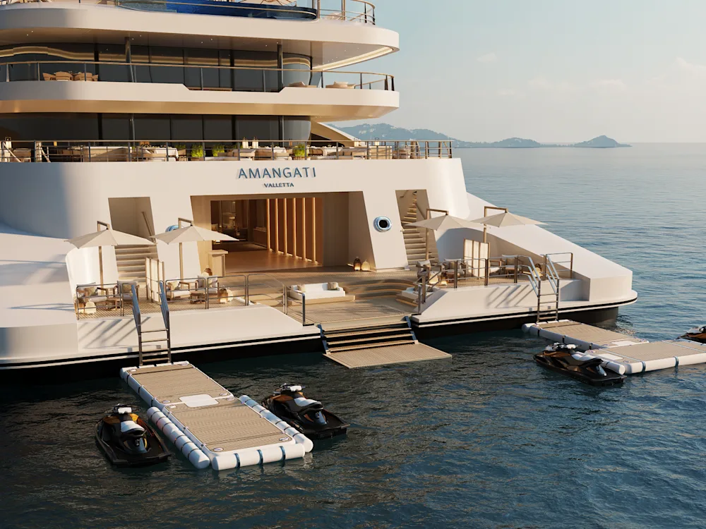 An artist's impression of the marina on Amangati