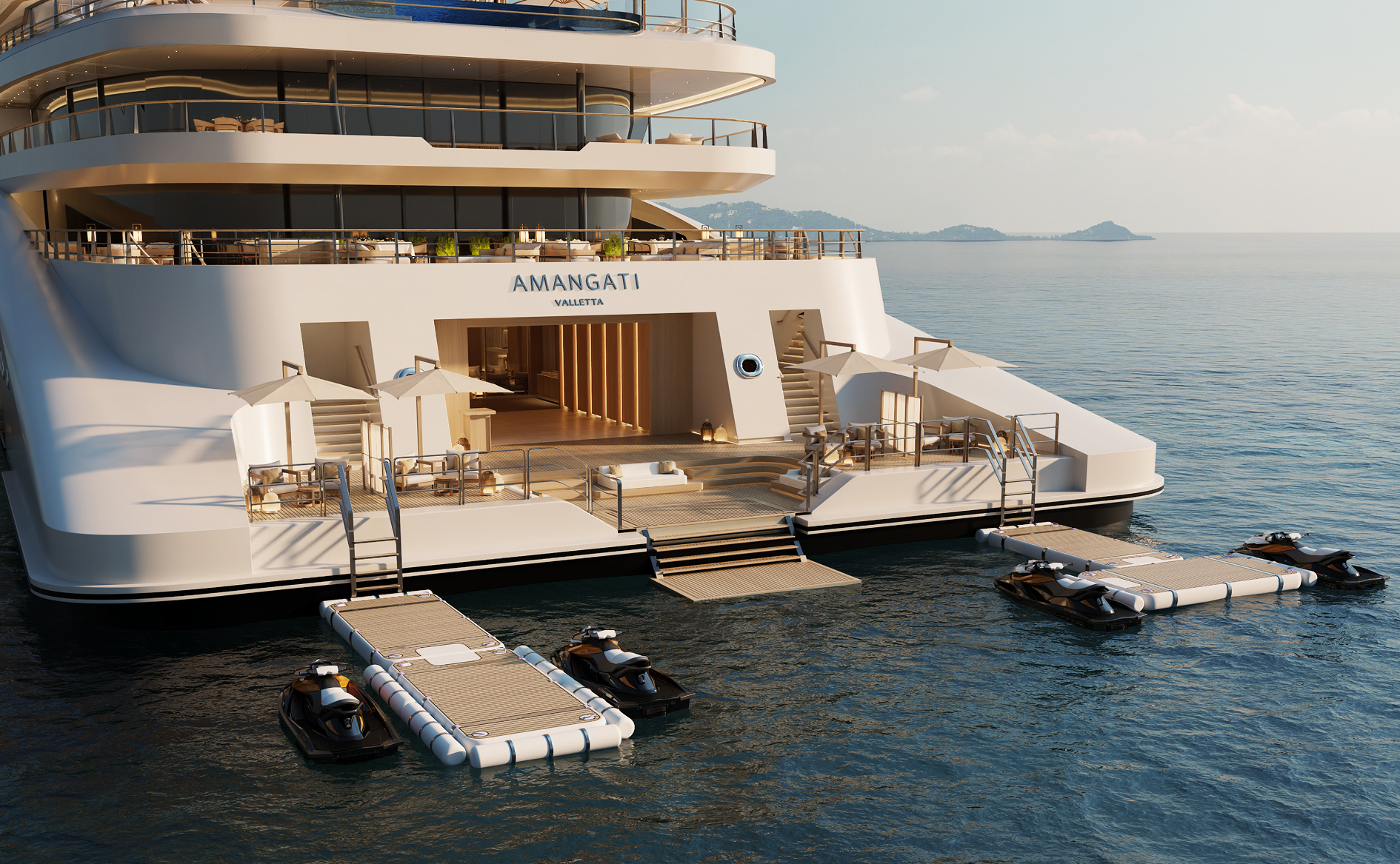 Evening at the Marina during the Amangati luxury yacht charter experience