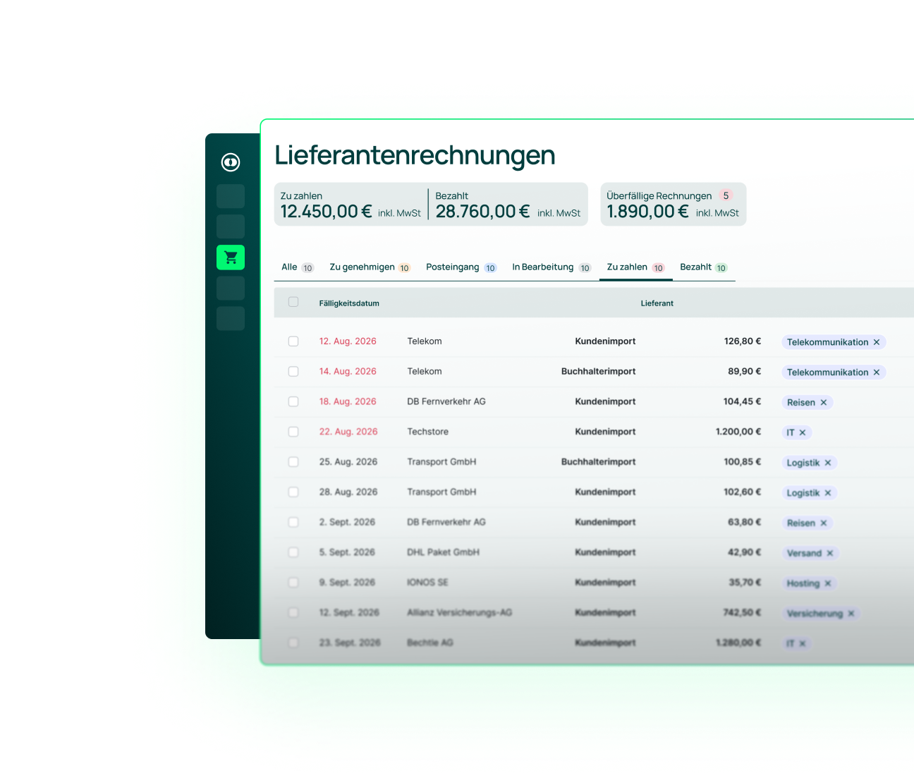 Germany Invoices UI Dashboard