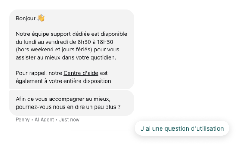 Support - bulle de chat