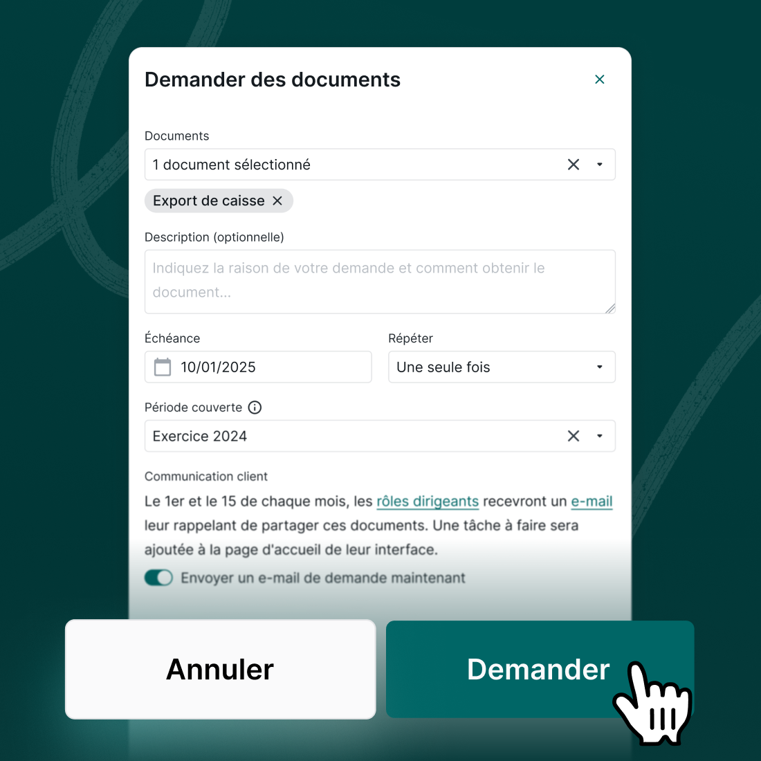 GED - Demande de documents comptables