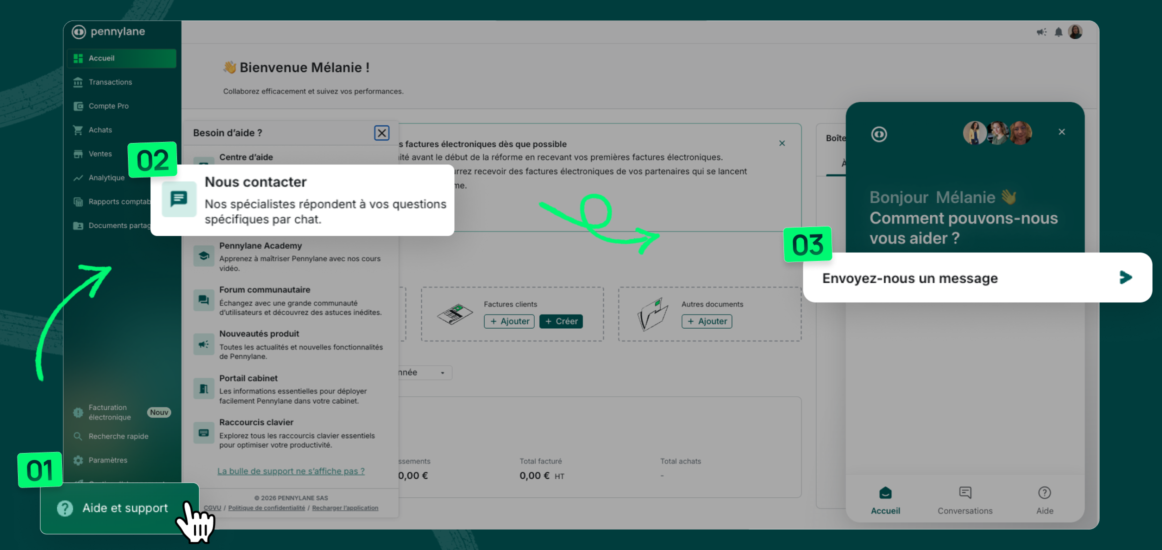 Étapes support Pennylane desktop