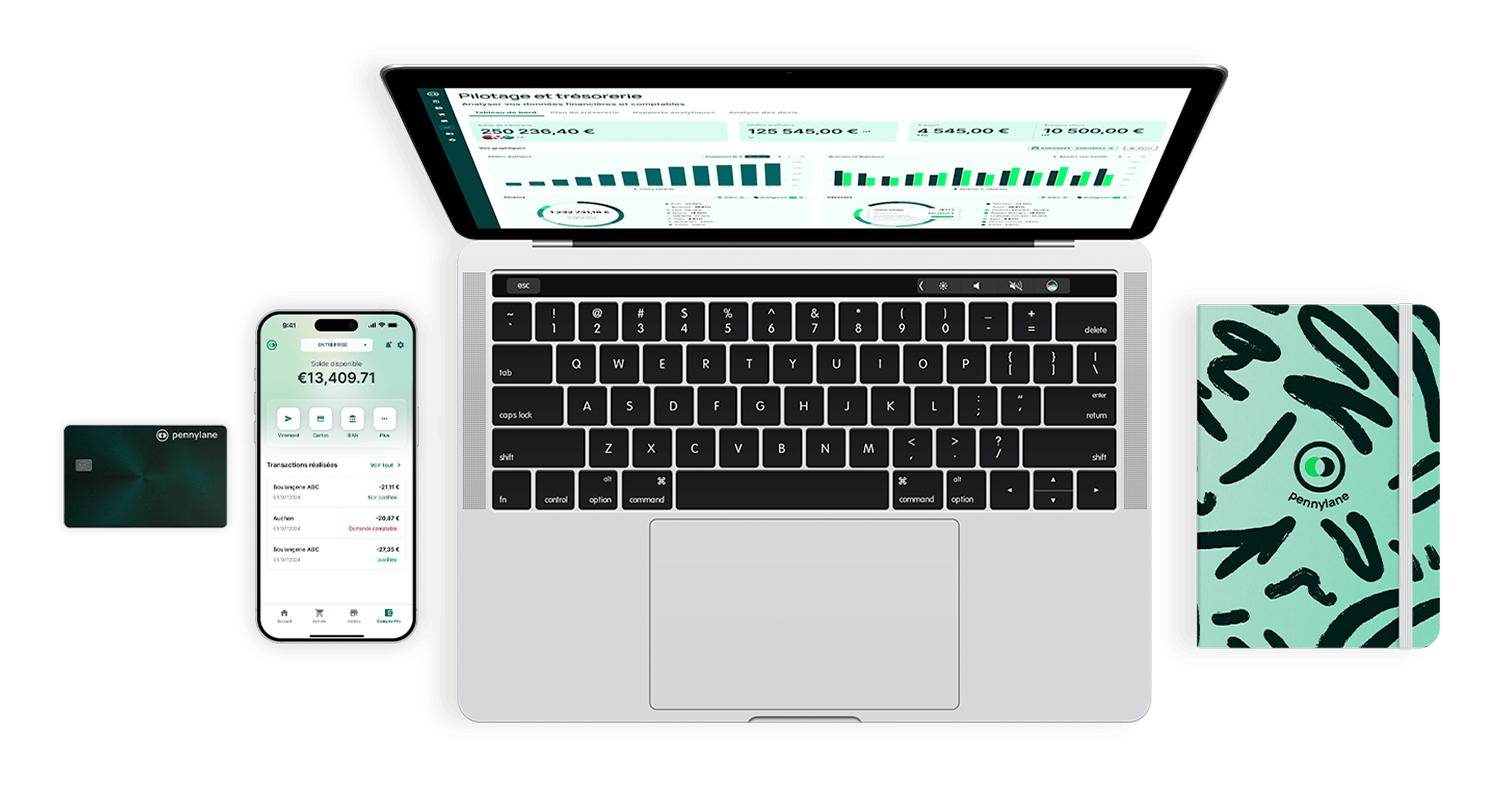 Illustration de la fonctionnalité de gestion des transactions de l'application Pennylane