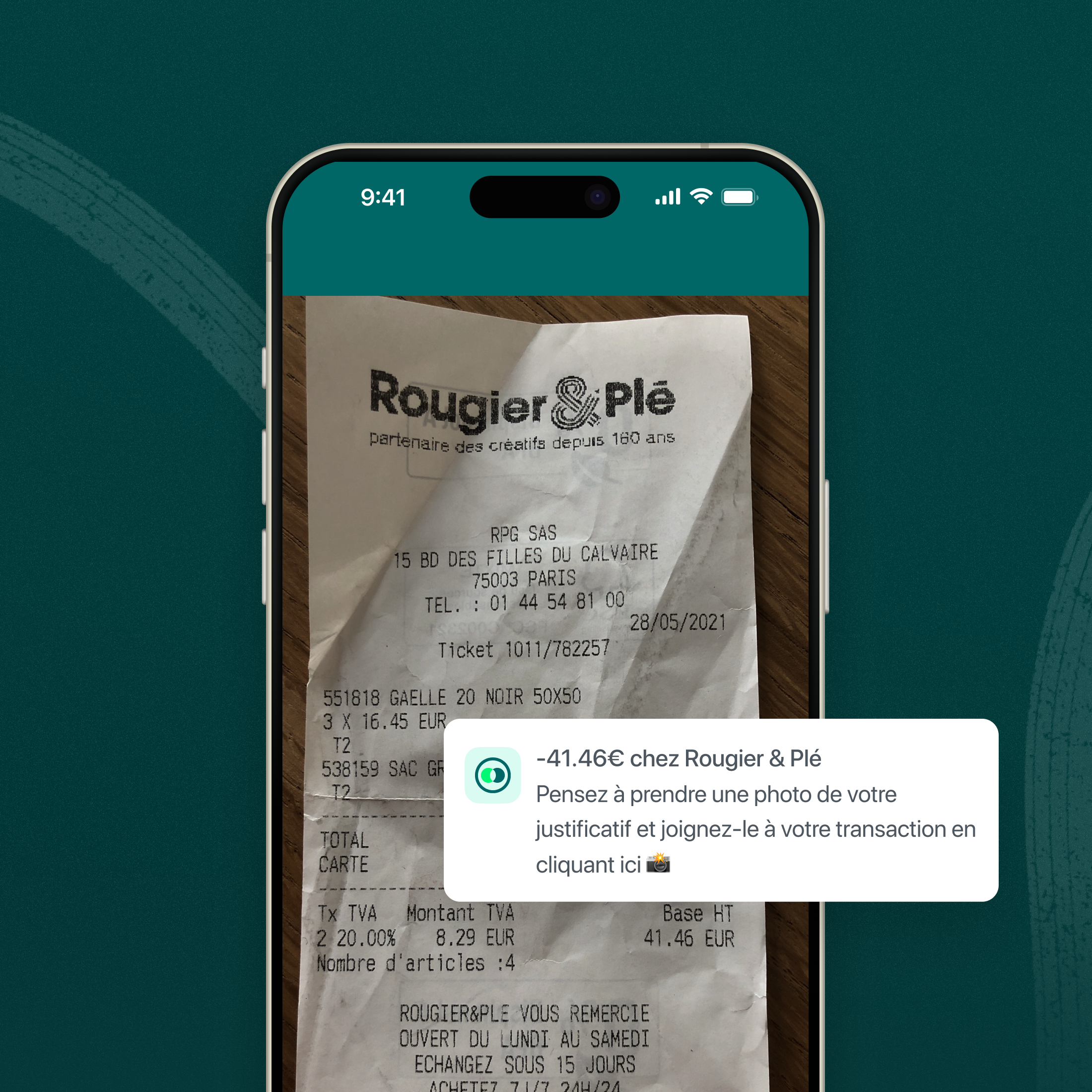 Dépenses Compte Pro - rapprochement - justificatif