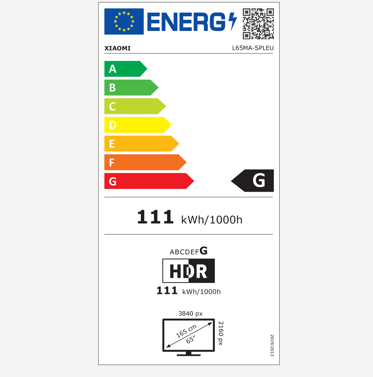 Ecorating - TV S Mini 65" label