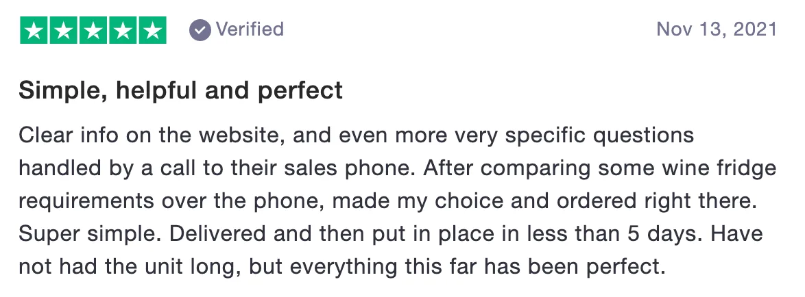 Review of Elite Wine Refrigeration