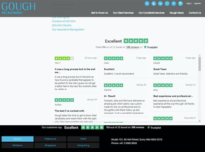 Gough recruitment Trustpilot reviews landing page Screenshot 2019-02-12 at 09.40.58