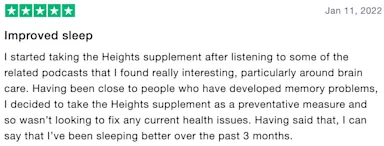 Five star review of Review of Heights on Trustpilot Review of Heights