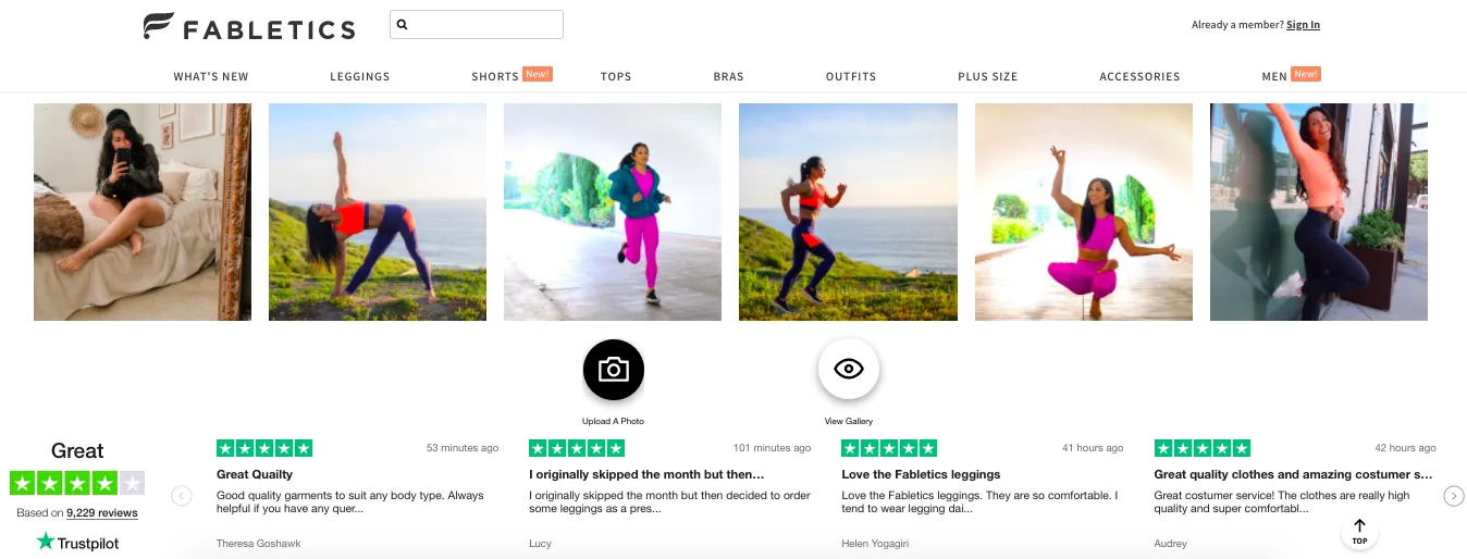 fabletics online reviews homepage